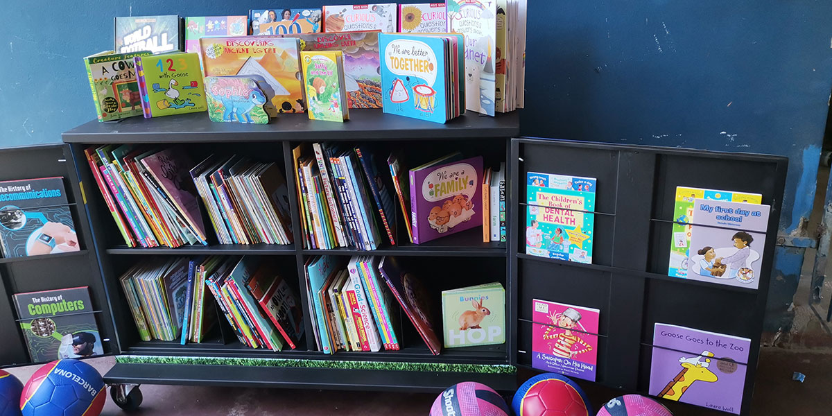 Books on Wheels for Hullet Combine School.
